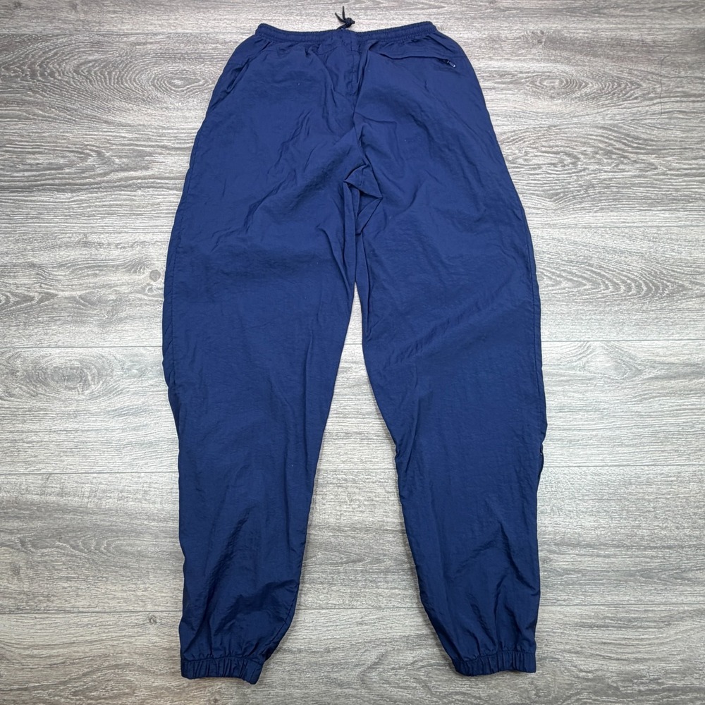 Nike Track Pants Mens Medium Blue Baggy Woven Windbreaker Ankle Zip Swoosh Y2K - Picture 9 of 14